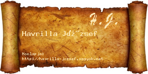Havrilla József névjegykártya